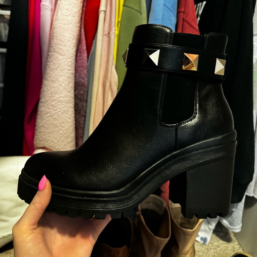 DSW black stud boot